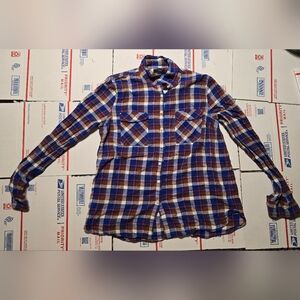 J. Crew Multicolor Plaid Casual Shirt, Size 16T (JC59)